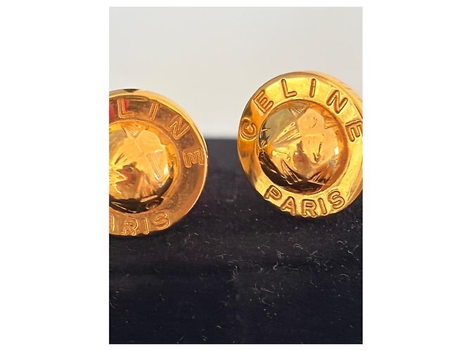 Gemelli Céline Logo in metallo dorato D'oro - vista 4