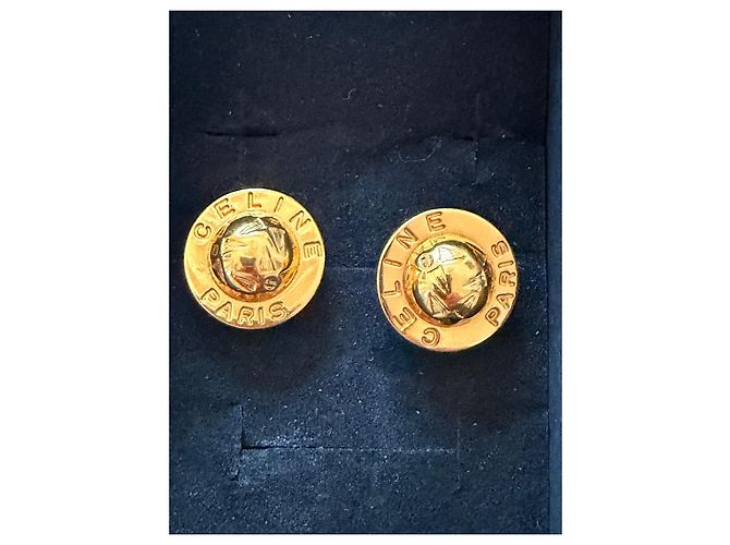 Gemelli Céline Logo in metallo dorato D'oro - vista 6