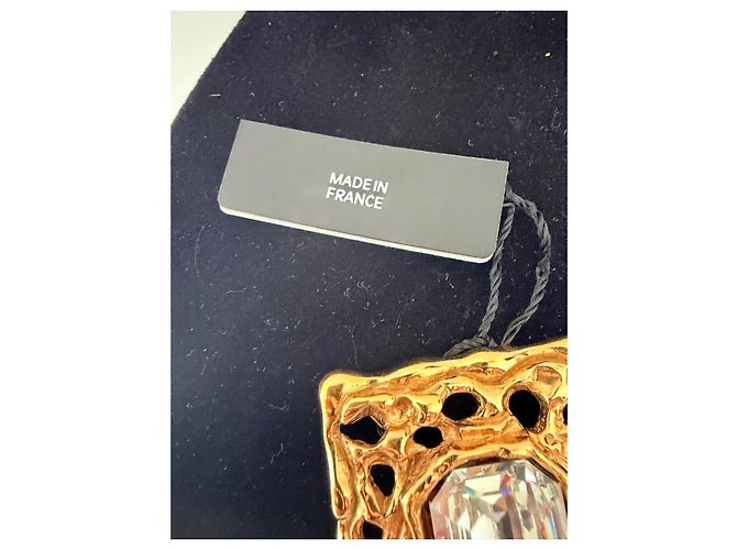 Broche Rectangular Guy Laroche Dorado con Cristal - vista 7
