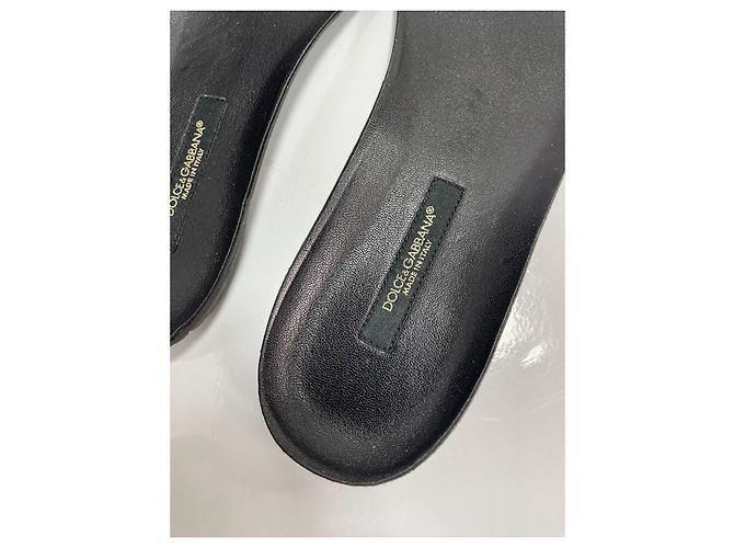 Dolce & Gabbana Sneakers in pelle nera con dettagli dorati Nero D'oro - vista 13