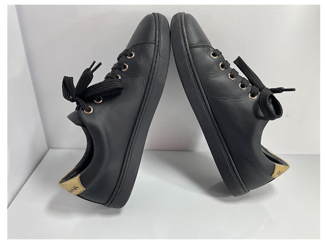 Dolce & Gabbana Sneakers in pelle nera con dettagli dorati Nero D'oro - vista 8