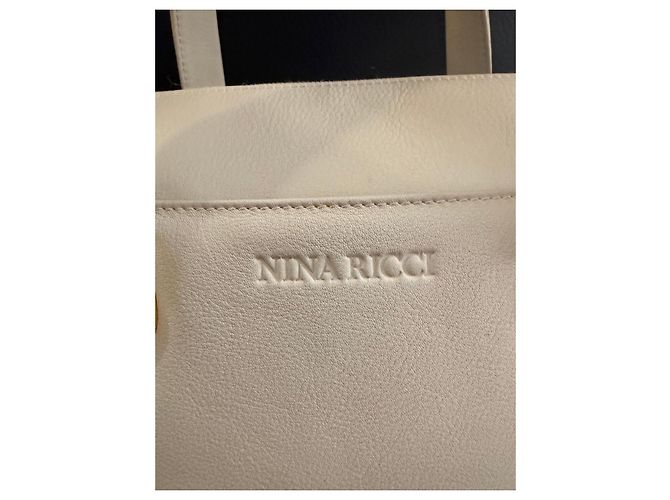 Borsa Nina Ricci in pelle bianca Bianco Bianco sporco - vista 3