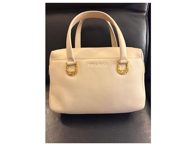 Borsa Nina Ricci in pelle bianca Bianco Bianco sporco - vista 8