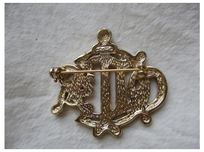 Spilla Christian Dior Logo CD Placcata Oro D'oro - vista 2
