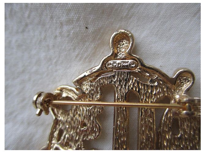 Spilla Christian Dior Logo CD Placcata Oro D'oro - vista 3