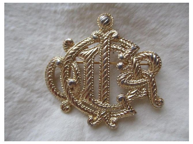 Spilla Christian Dior Logo CD Placcata Oro D'oro - vista 4