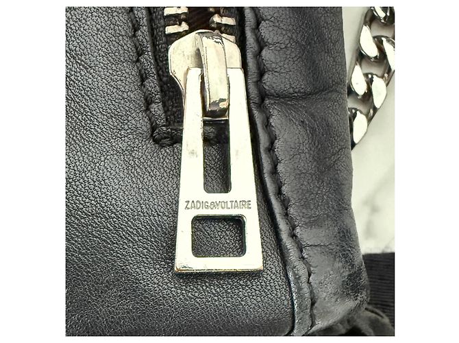 Borsa Rock XL Bucket in pelle Zadig & Voltaire Nero - vista 10