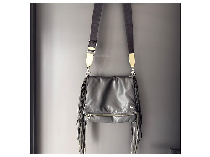 Borsa Rock XL Bucket in pelle Zadig & Voltaire Nero - vista 14
