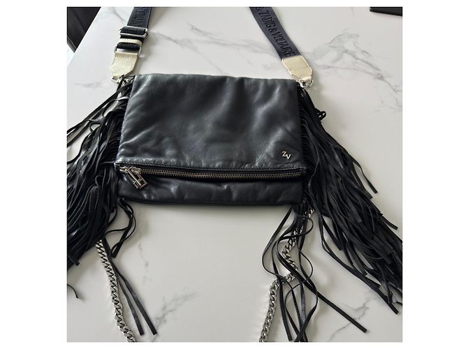 Borsa Rock XL Bucket in pelle Zadig & Voltaire Nero - vista 15