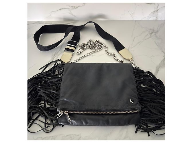 Borsa Rock XL Bucket in pelle Zadig & Voltaire Nero - vista 3