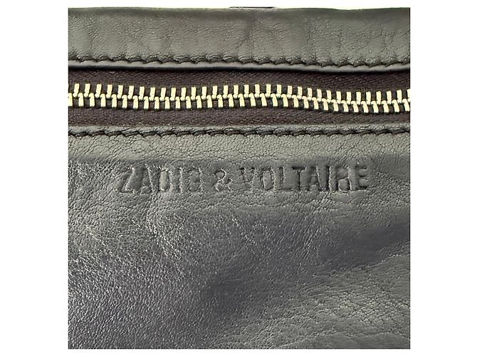 Borsa Rock XL Bucket in pelle Zadig & Voltaire Nero - vista 8