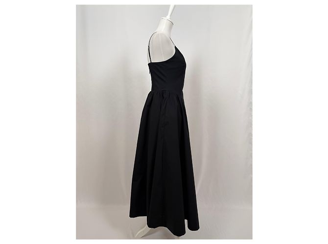Autre Marque Vestido midi de popeline preto - vista 4