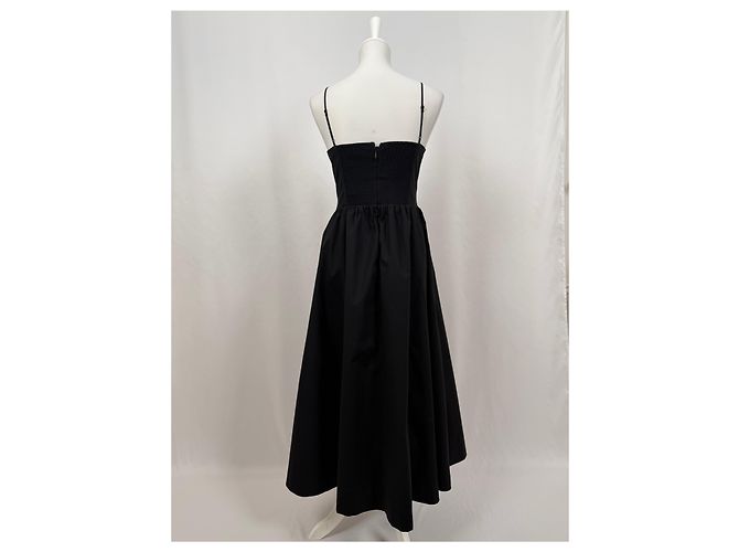 Autre Marque Vestido midi de popeline preto - vista 5