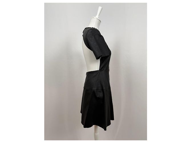 Bimba & Lola Kurzes schwarzes Lederkleid Negin - Ansicht 4