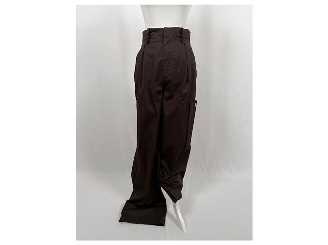 Autre Marque Pantalones anchos con pinzas marrones Castaño - vista 2