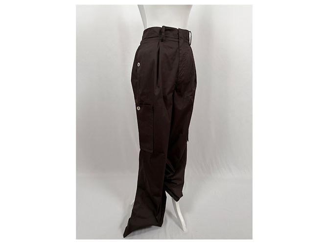 Autre Marque Pantalones anchos con pinzas marrones Castaño - vista 3