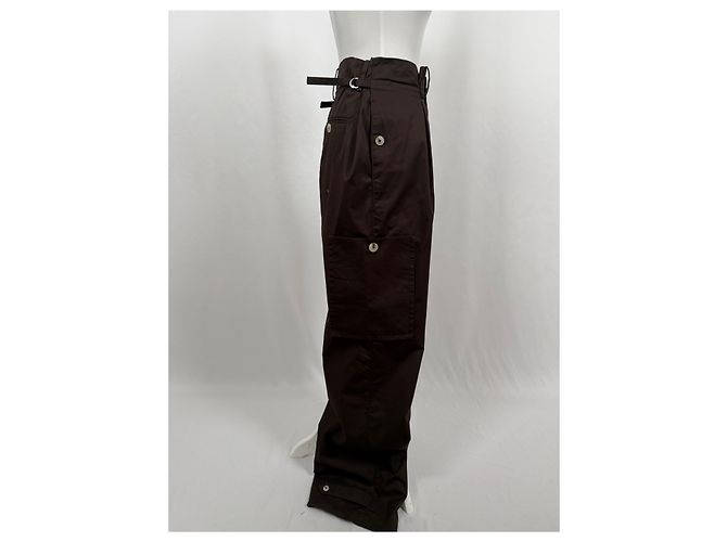 Autre Marque Pantalones anchos con pinzas marrones Castaño - vista 4
