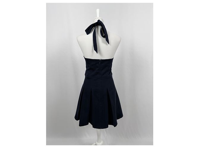 Autre Marque Abito corto blu scuro con schiena scoperta Blu navy - vista 5