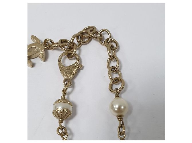 Collana Chanel B19 in resina acquamarina e perle usata - vista 9
