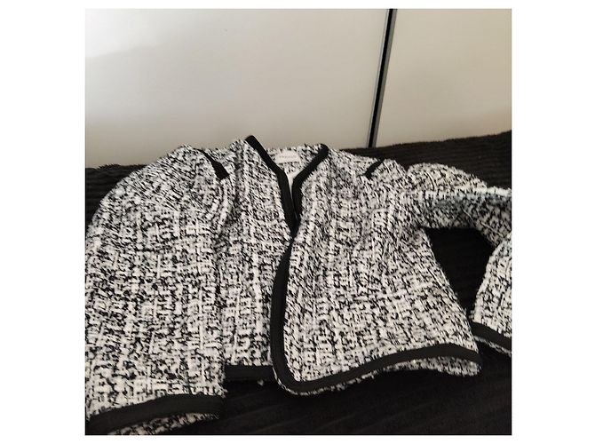 Completo giacca e gonna Sandro in tweed bianco e nero - vista 7