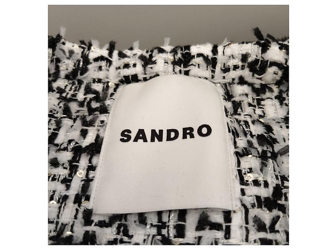 Completo giacca e gonna Sandro in tweed bianco e nero - vista 8