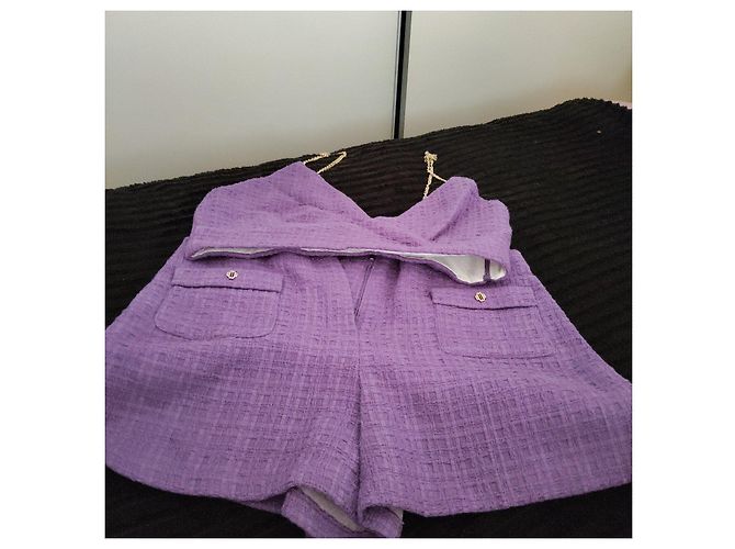 Completo corto e top Maje viola in tweed Porpora - vista 11