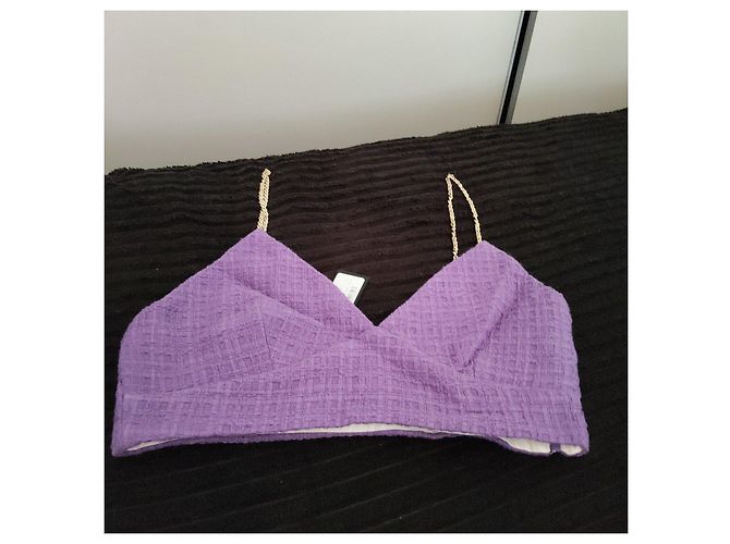 Completo corto e top Maje viola in tweed Porpora - vista 7