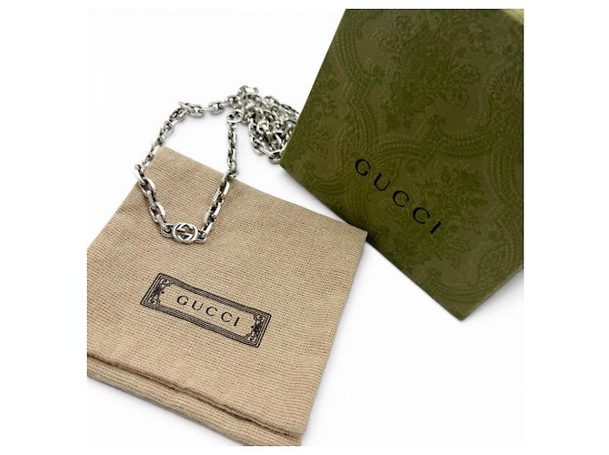 Collana a catena Interlocking G Gucci Argento - vista 2