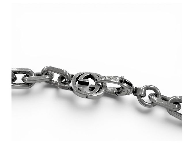 Collana a catena Interlocking G Gucci Argento - vista 5