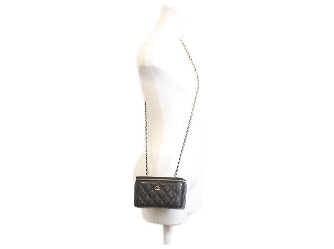 Borsa a tracolla vanity in pelle caviar nera Chanel Nero - vista 11
