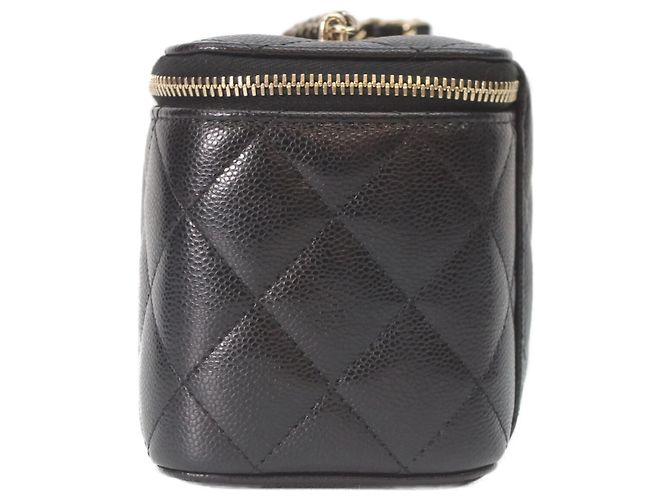 Borsa a tracolla vanity in pelle caviar nera Chanel Nero - vista 2