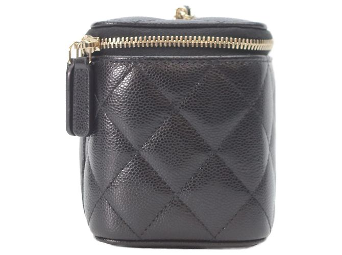 Borsa a tracolla vanity in pelle caviar nera Chanel Nero - vista 4