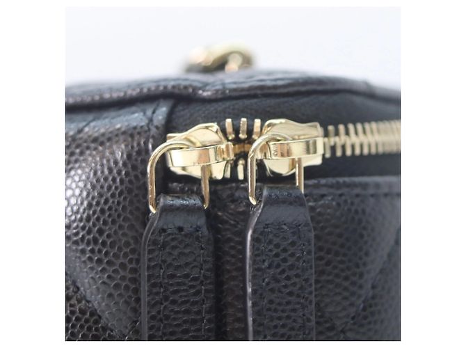 Borsa a tracolla vanity in pelle caviar nera Chanel Nero - vista 7