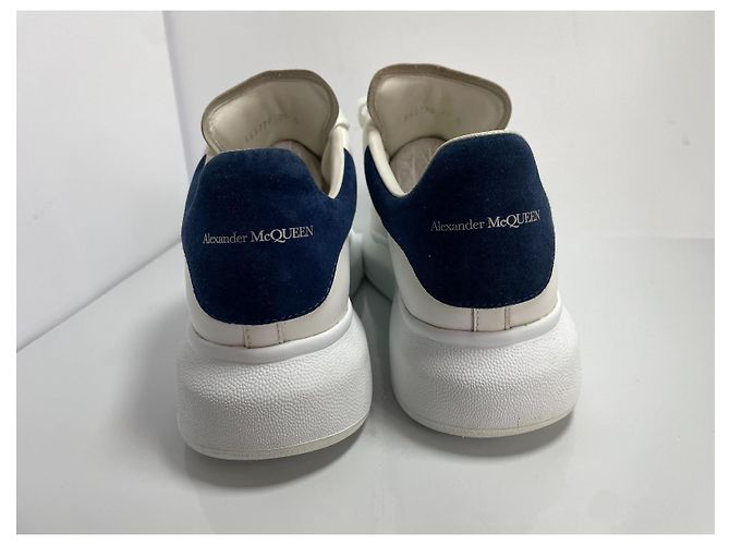 Sneaker Oversized Alexander McQueen Bianco Navy Camoscio Blu scuro - vista 7