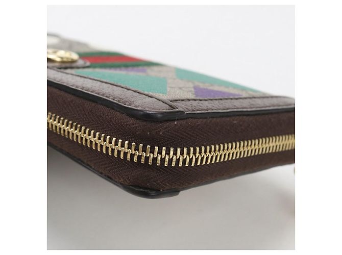 Portafoglio rotondo con zip Gucci Ophidia Beige - vista 5