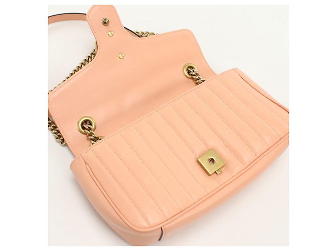 Borsa a Spalla Gucci Medium GG Marmont Rosa - vista 7
