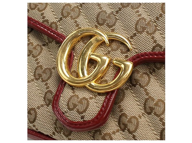 Borsa a mano mini Gucci GG Marmont con manico superiore Beige - vista 4