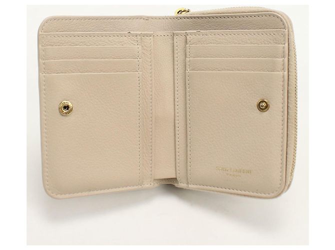 Portafoglio bi-fold da donna Saint Laurent Beige - vista 3