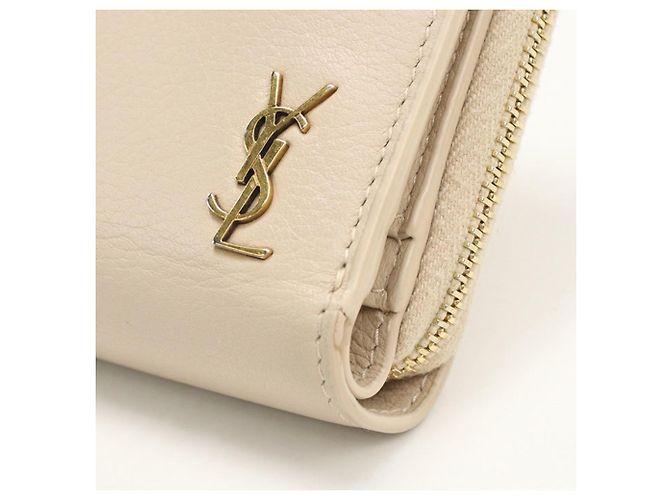 Portafoglio bi-fold da donna Saint Laurent Beige - vista 4