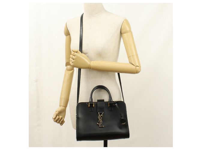 Borsa in pelle di vitello nera Saint Laurent Nero - vista 7