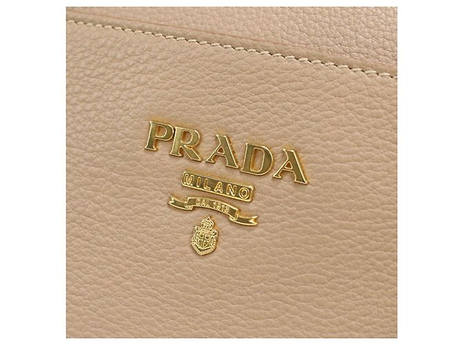 Borsa Prada 1BA068 in pelle beige - vista 4