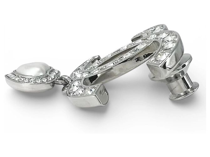 Spilla Chanel B23 Coco Mark Heart Rhinestone Argento - vista 3