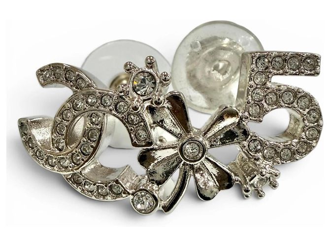 Orecchini CHANEL B23P Coco Mark No. 5 Clover Rhinestone Argento - vista 5