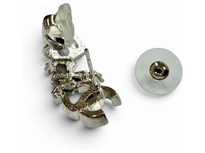 Orecchini CHANEL B23P Coco Mark No. 5 Clover Rhinestone Argento - vista 6