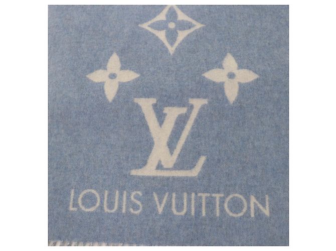 Stola in cashmere Louis Vuitton Reykjavik Blu chiaro - vista 4