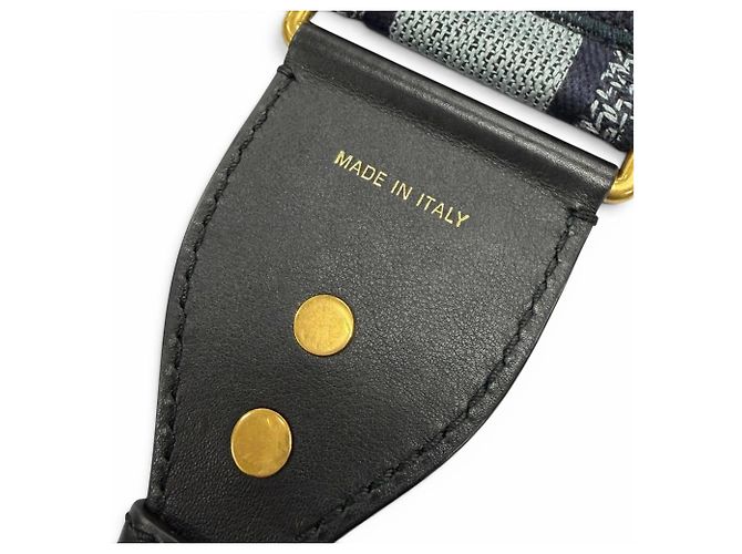 Tracolla in tela e pelle Christian Dior Marrone Blu navy - vista 5