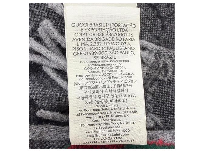 Stola in lana Gucci con logo GG Marrone - vista 10
