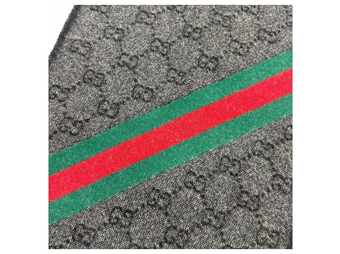 Stola in lana Gucci con logo GG Marrone - vista 6