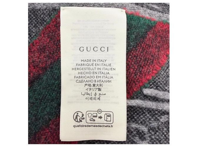 Stola in lana Gucci con logo GG Marrone - vista 8