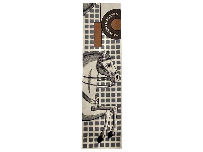 Hermès Sciarpa Twilly HERMES - Cavalier en Formes Multicolore - vista 5
